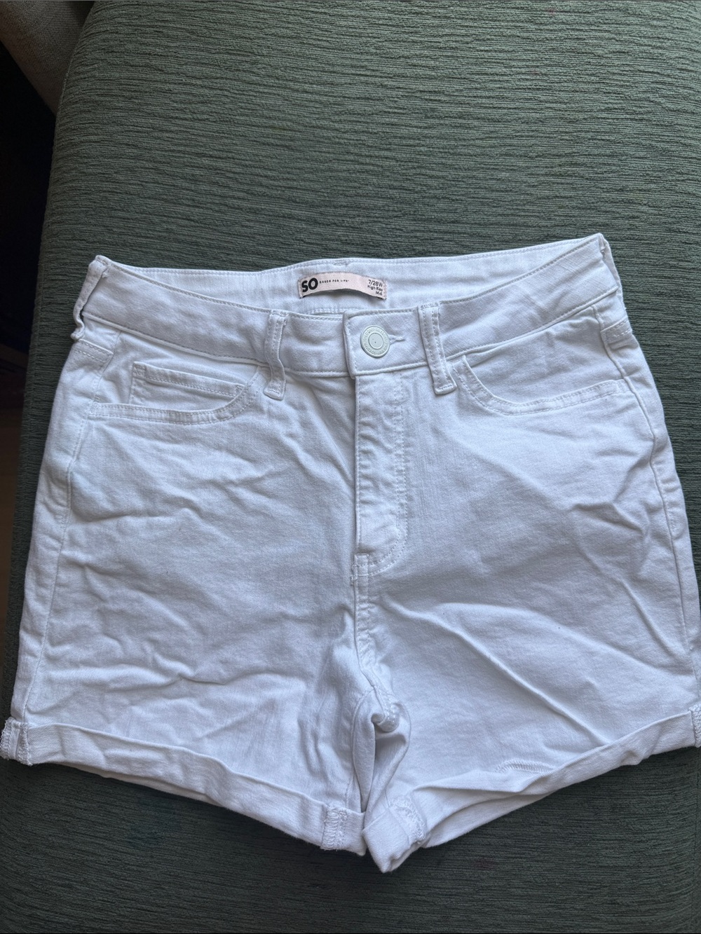 White High-Rise Women's Denim Shorts